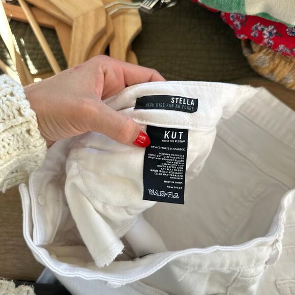 Kut From The Kloth Stella High Rise Fab Ab Flare Jeans White 16 - Picture 11 of 12
